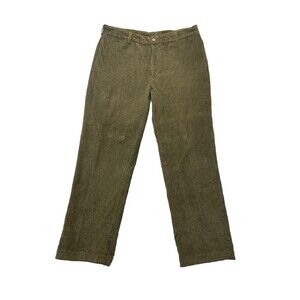 Lyle And Scott Men's Corduroy Pants Green 38x34 Career Casual Trousers